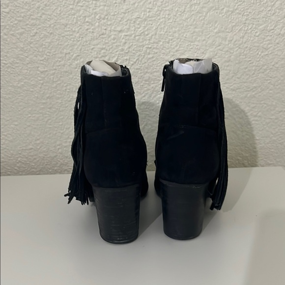 Madden Girl Black Ankle Booties with Fringe - Picture 5 of 8